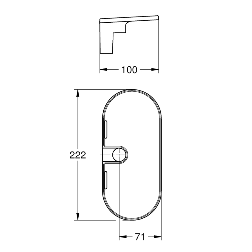 GROHE 27725001 - Polička VITALIO UNIVERSAL 222 x 100 mm bílá