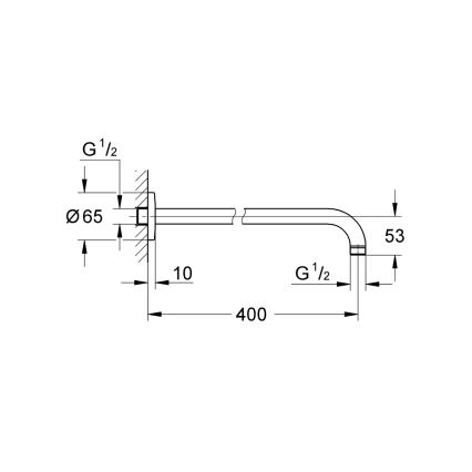 GROHE 27851000 - Sprchové rameno TEMPESTA 400 mm lesklý chrom