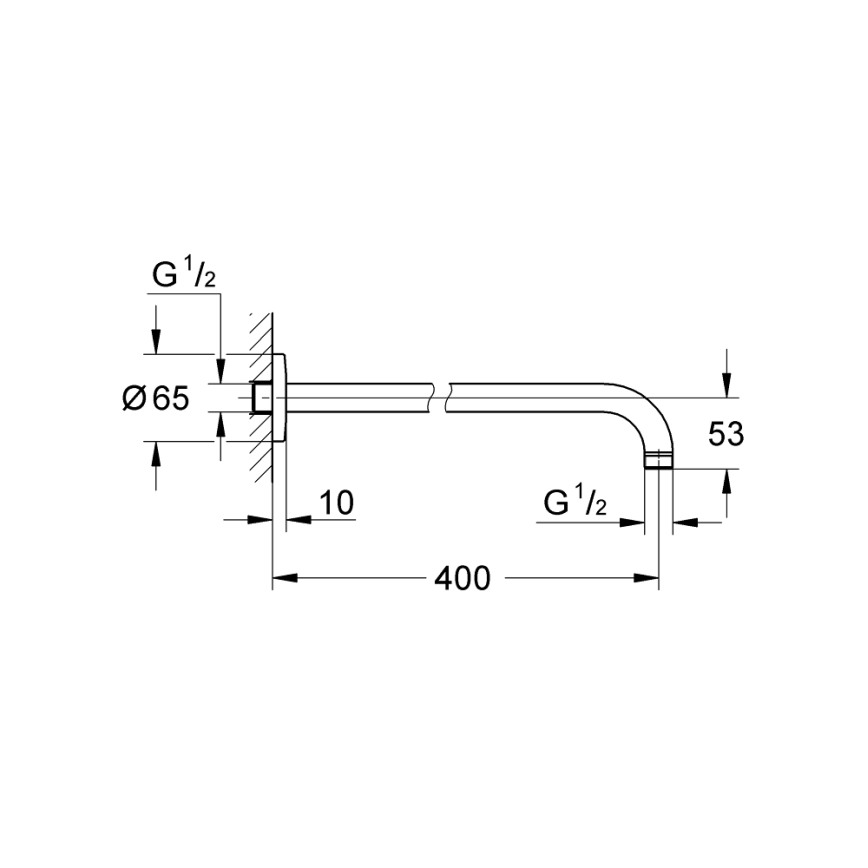 GROHE 27851000 - Sprchové rameno TEMPESTA 400 mm lesklý chrom