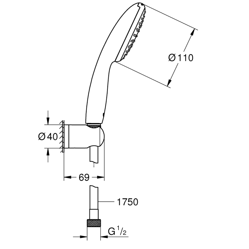 GROHE 27944001 - Sprchová souprava VITALIO START 110 110 mm lesklý chrom