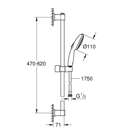 GROHE 279482431 - Sprchová sada VITALIO START 110 600 mm černá