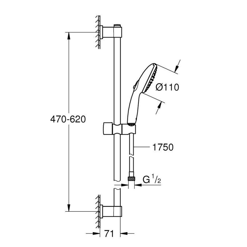 GROHE 279482431 - Sprchová sada VITALIO START 110 600 mm černá