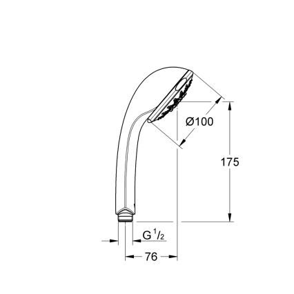 GROHE 28796000 - Ruční sprcha RELEXA 100 Five 100 mm lesklý chrom