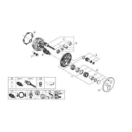 GROHE 29119GN0-Termostat pro podomítkovou instalaci GROHTHERM SMARTCONTROL zlatá