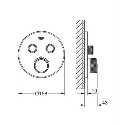 GROHE 29119GN0-Termostat pro podomítkovou instalaci GROHTHERM SMARTCONTROL zlatá