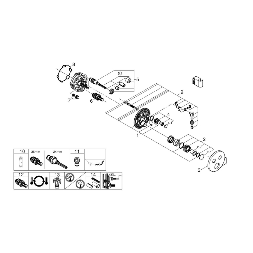 GROHE 29120000 -Termost. sprch. podom. bat. GROHTHERM SMARTCONTROL + držák chrom