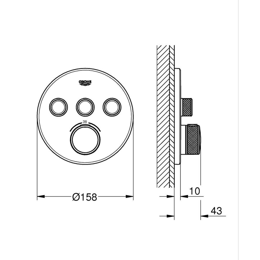 GROHE 29121000 - Termostatická baterie GROHTHERM SMARTCONTROL lesklý chrom