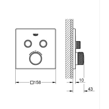 GROHE 29124000 - Termostat GROHTHERM SMARTCONTROL lesklý chrom