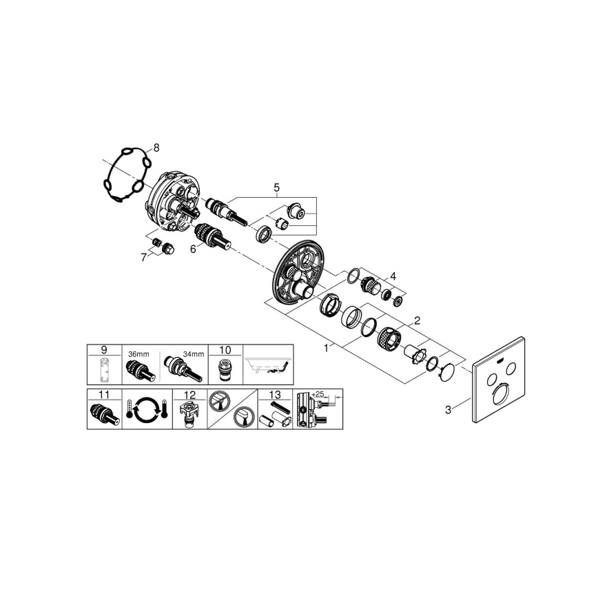 GROHE 29124A00 - Termostatická baterie GROHTHERM SMARTCONTROL grafit
