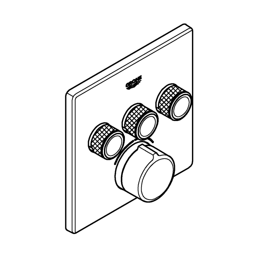 GROHE 29149000 - Krytka podomítkové baterie SMARTCONTROL 158 × 158 mm chrom