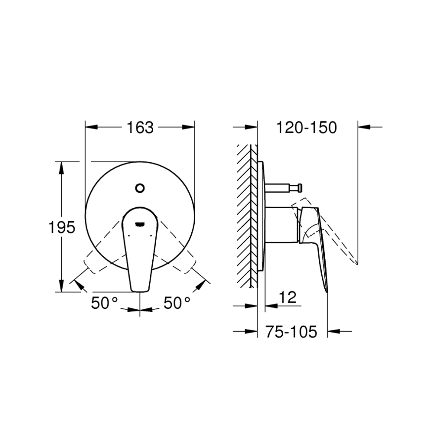 GROHE 29190001 - Vanová baterie BAUEDGE DN 15 lesklý chrom