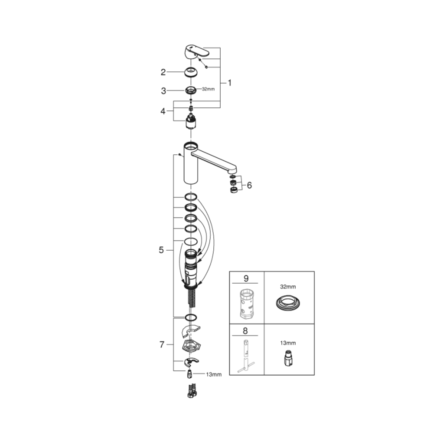 GROHE 30193000 - Dřezová baterie EUROSMART COSMOPOLITAN lesklý chrom