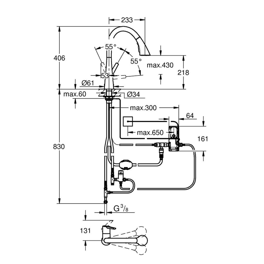 GROHE 30219002 - Elektronická Dřezová baterie ZEDRA TOUCH lesklý chrom