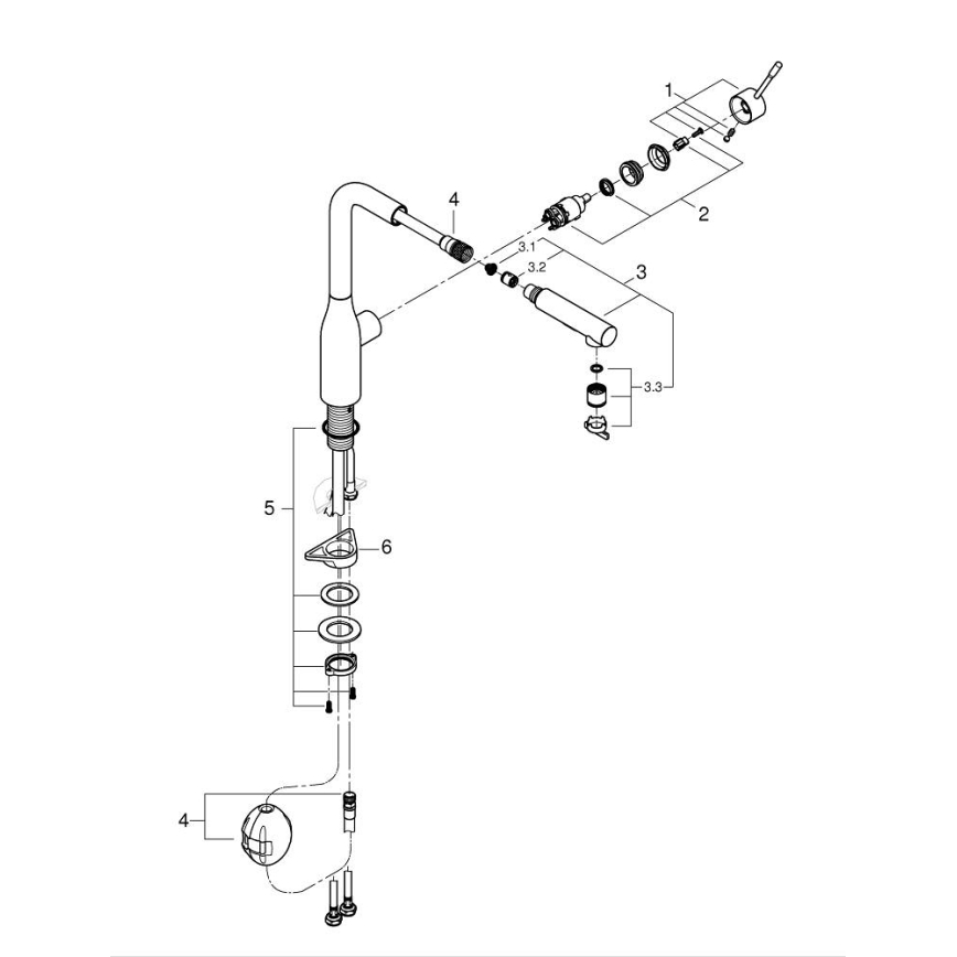 GROHE 30270000 - Dřezová baterie ESSENCE 348 mm lesklý chrom