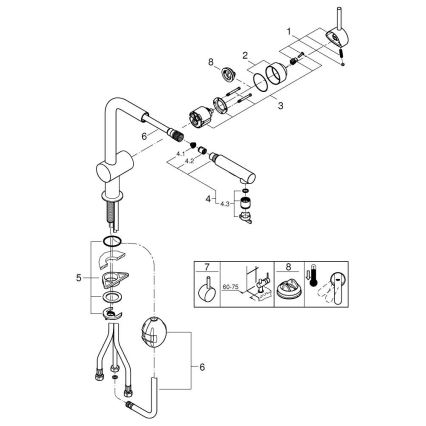 GROHE 30274000 - Dřezová baterie L-výpusť lesklý chrom