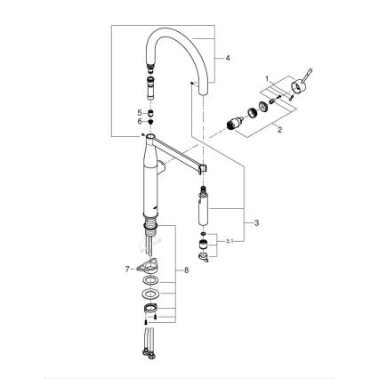 GROHE 30294000 - Dřezová baterie ESSENCE 530 mm lesklý chrom