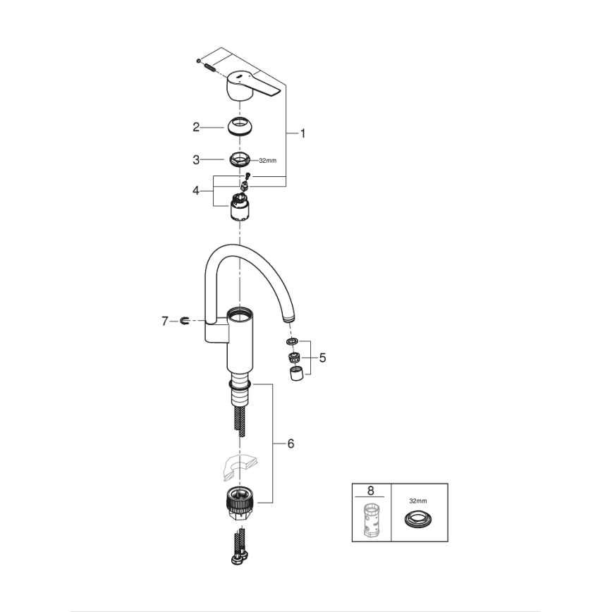 GROHE 304692430 - Dřezová baterie START 339 mm matný chrom