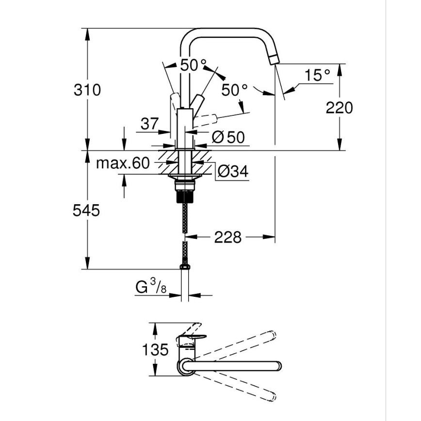 GROHE 30470000 - Dřezová baterie START lesklý chrom