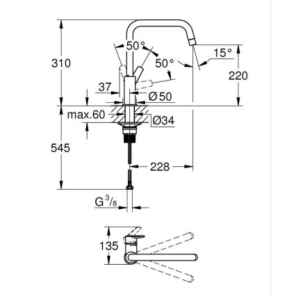 GROHE 30470DC0 - Dřezová baterie START 310 mm nerez