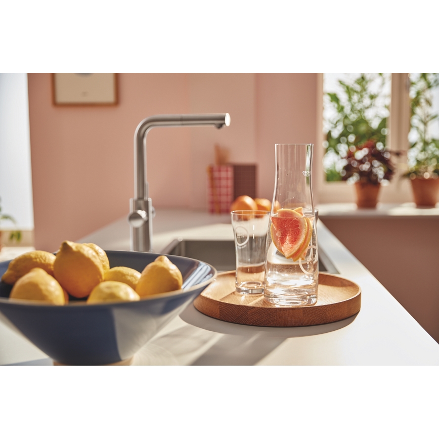 GROHE 30601DC0 - Dřezová baterie BLUE PURE s výsuvnou koncovkou nerez