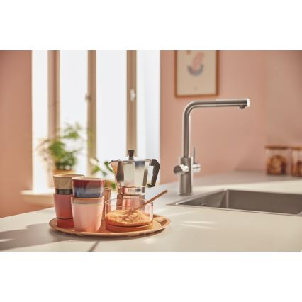 GROHE 30601DC0 - Dřezová baterie BLUE PURE s výsuvnou koncovkou nerez