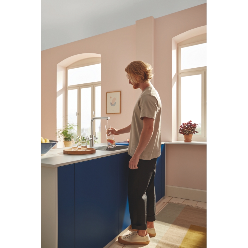 GROHE 30601DC0 - Dřezová baterie BLUE PURE s výsuvnou koncovkou nerez