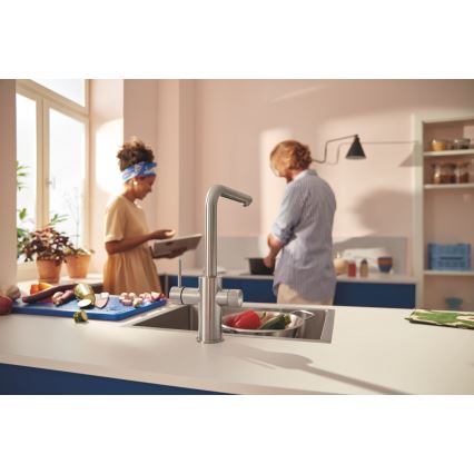 GROHE 30601DC0 - Dřezová baterie BLUE PURE s výsuvnou koncovkou nerez