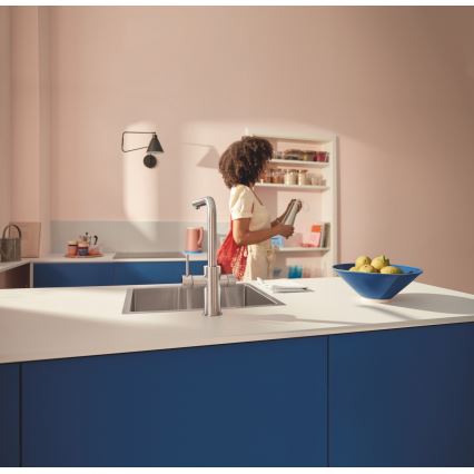 GROHE 30601DC0 - Dřezová baterie BLUE PURE s výsuvnou koncovkou nerez
