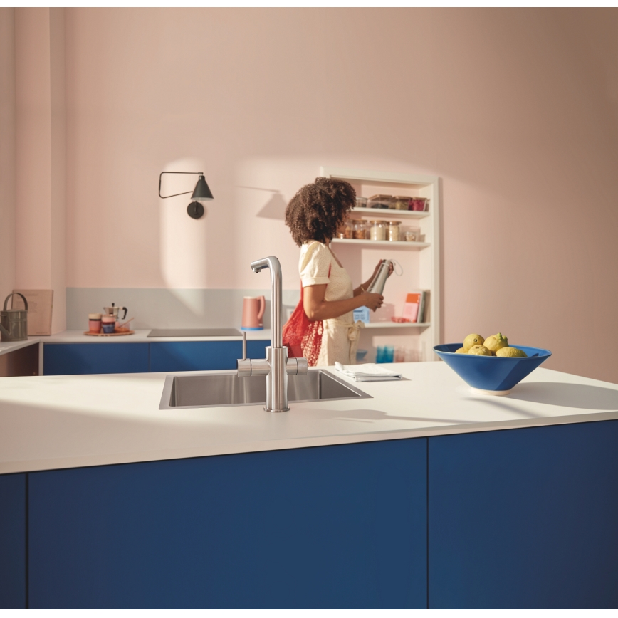 GROHE 30601DC0 - Dřezová baterie BLUE PURE s výsuvnou koncovkou nerez