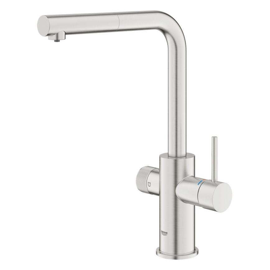 GROHE 30601DC0 - Dřezová baterie BLUE PURE s výsuvnou koncovkou nerez