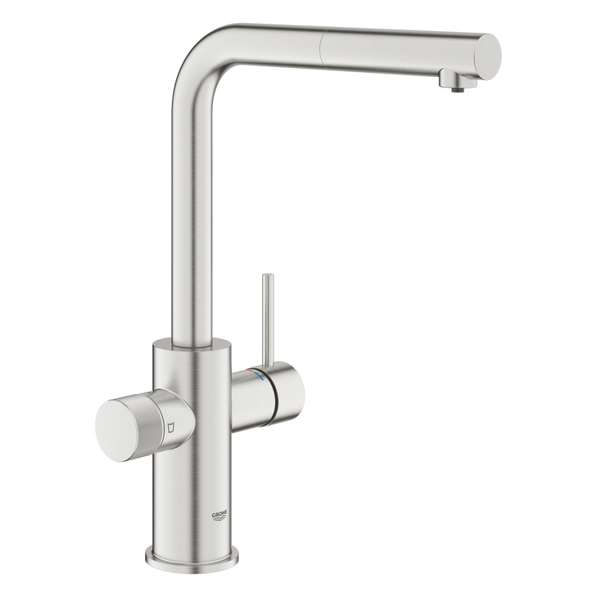 GROHE 30601DC0 - Dřezová baterie BLUE PURE s výsuvnou koncovkou nerez