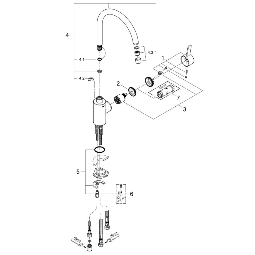 GROHE 31180000 - Dřezová baterie EUROSMART COSMOPOLITAN lesklý chrom