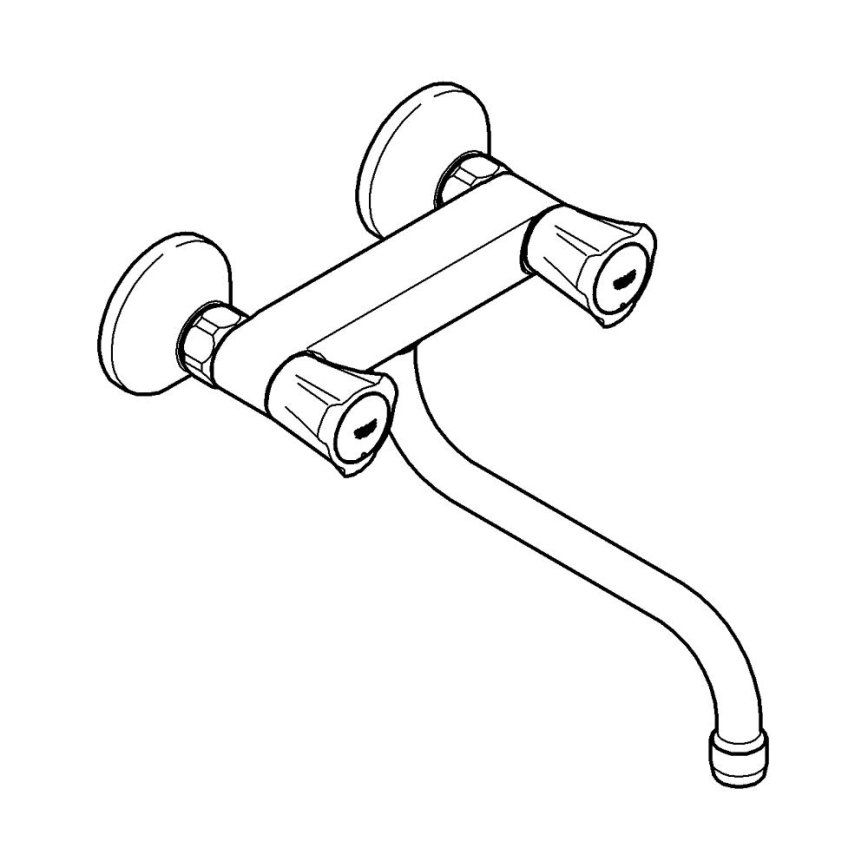GROHE 31187001 - Dřezová nástěnná baterie COSTA L 200 mm lesklý chrom