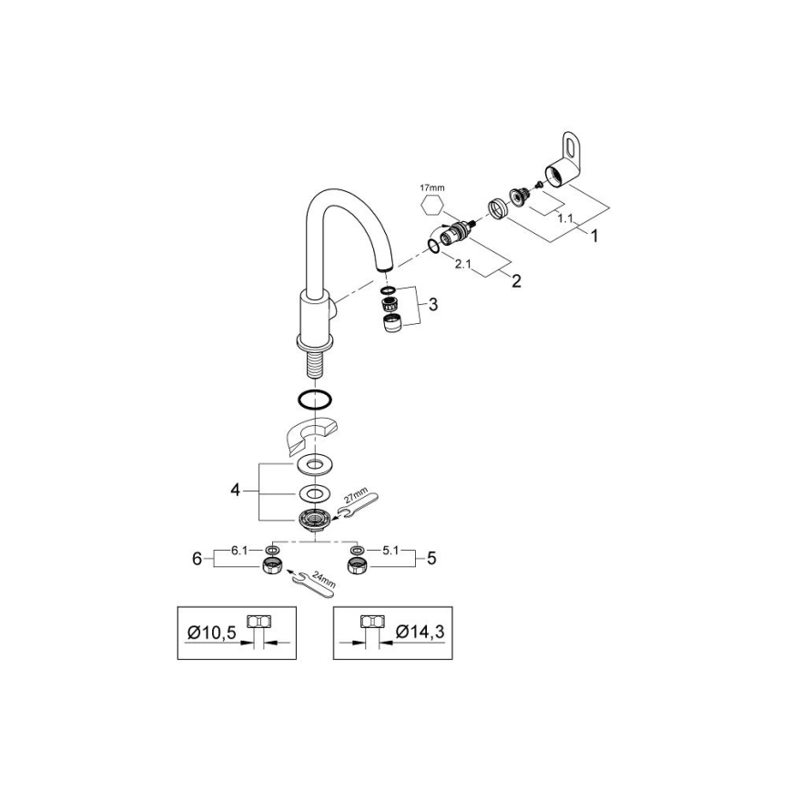 GROHE 31222000 - Dřezová baterie BAULOOP lesklý chrom