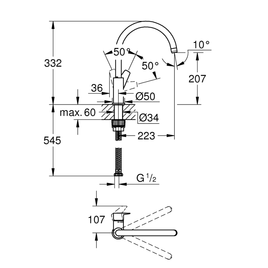 GROHE 31233001 - Dřezová baterie START lesklý chrom