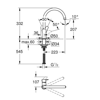 GROHE 31233001 - Dřezová baterie START lesklý chrom