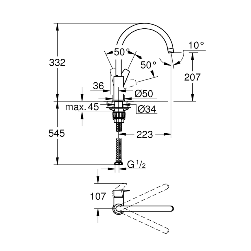 GROHE 31233001 - Dřezová baterie START lesklý chrom
