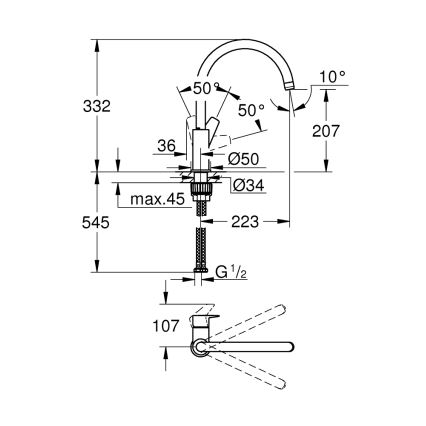 GROHE 31233001 - Dřezová baterie START lesklý chrom