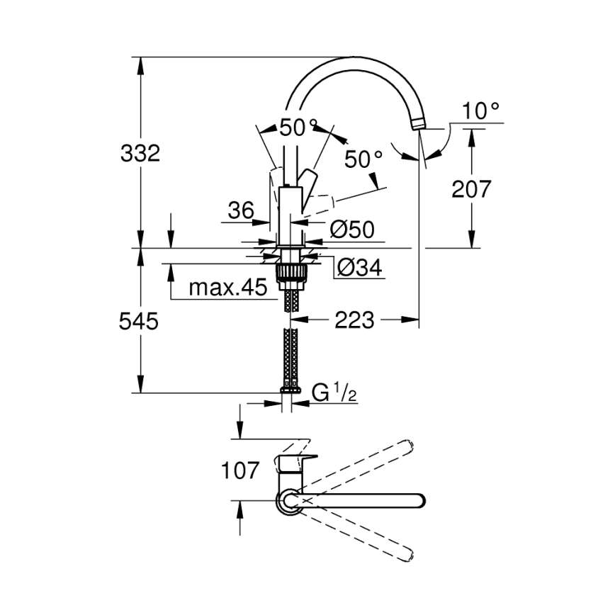 GROHE 31233001 - Dřezová baterie START lesklý chrom