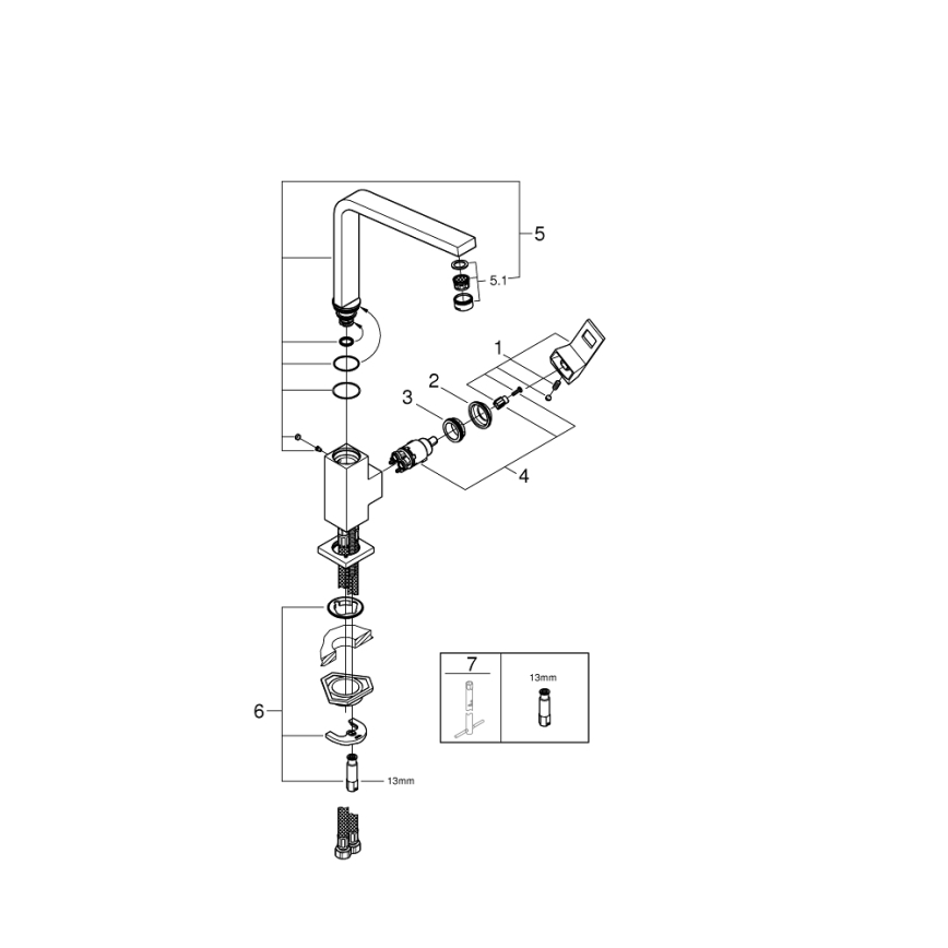 GROHE 31255000 - Dřezová baterie EUROCUBE lesklý chrom