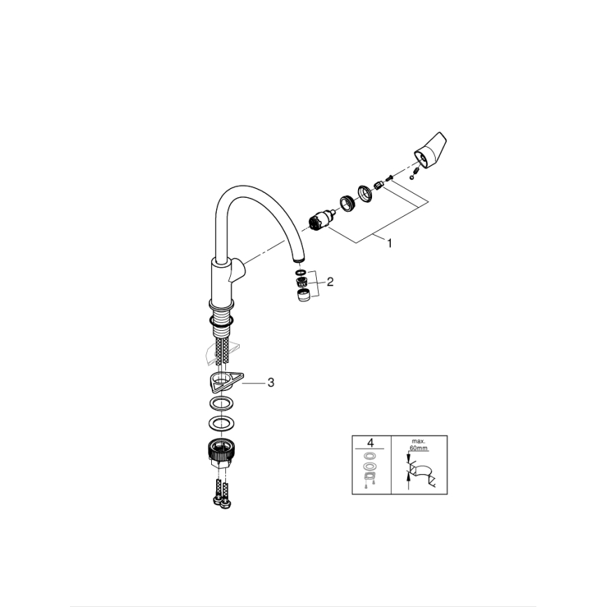 GROHE 31367001 - Dřezová baterie BAUEDGE 332 mm lesklý chrom