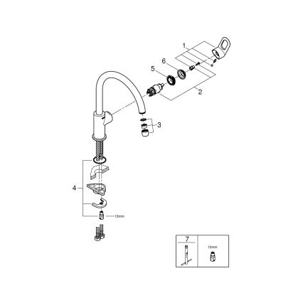 GROHE 31368000 - Dřezová baterie BAULOOP 332 mm lesklý chrom