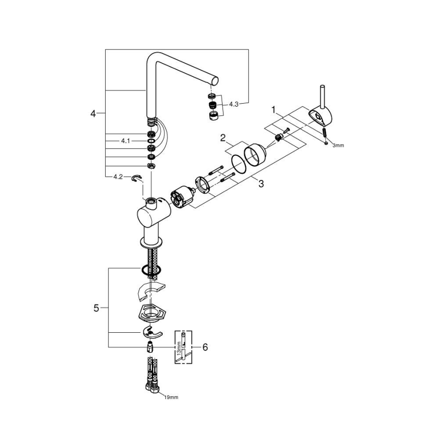 GROHE 31375000 - Dřezová baterie A 360 mm lesklý chrom