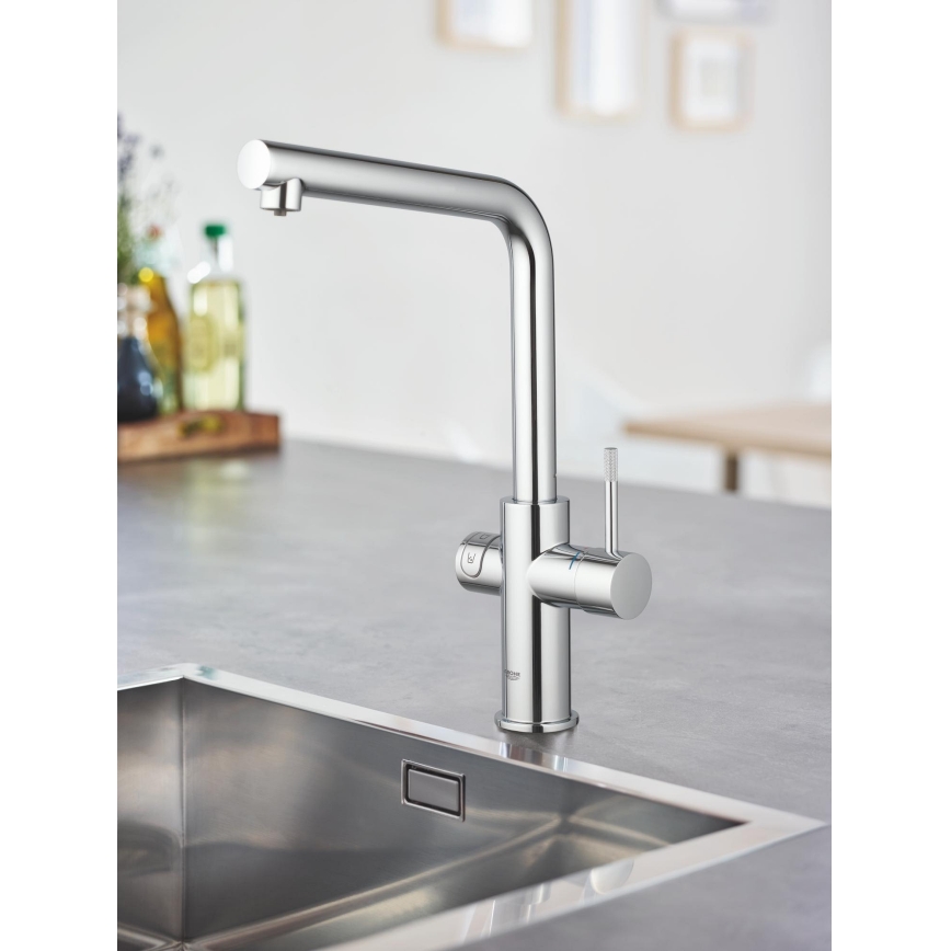 GROHE 31454001 - Dřezová baterie BLUE HOME L-výpusť lesklý chrom