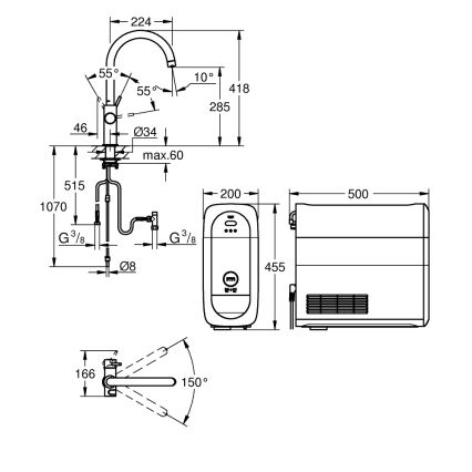 GROHE 31455001 - Dřezová baterie BLUE HOME lesklý chrom