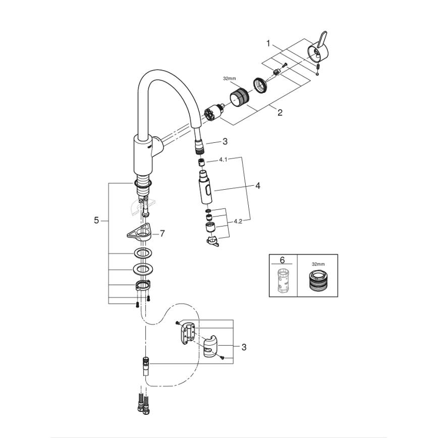 GROHE 31481001 - Dřezová baterie EUROSMART COSMOPOLITAN lesklý chrom
