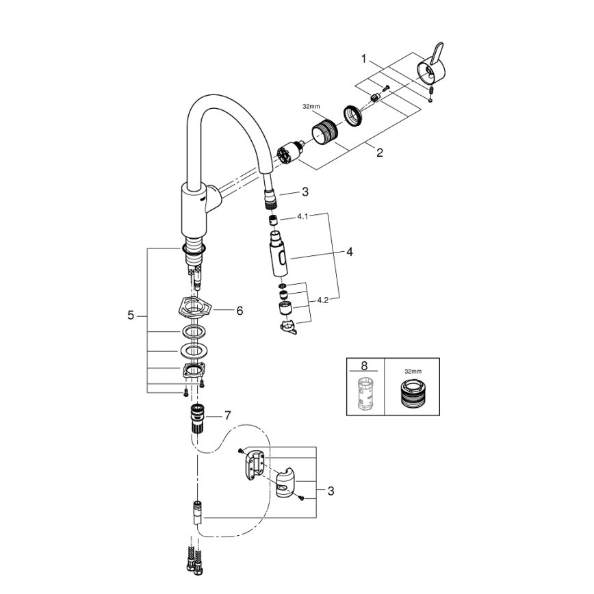 GROHE 31481001 - Dřezová baterie EUROSMART COSMOPOLITAN lesklý chrom