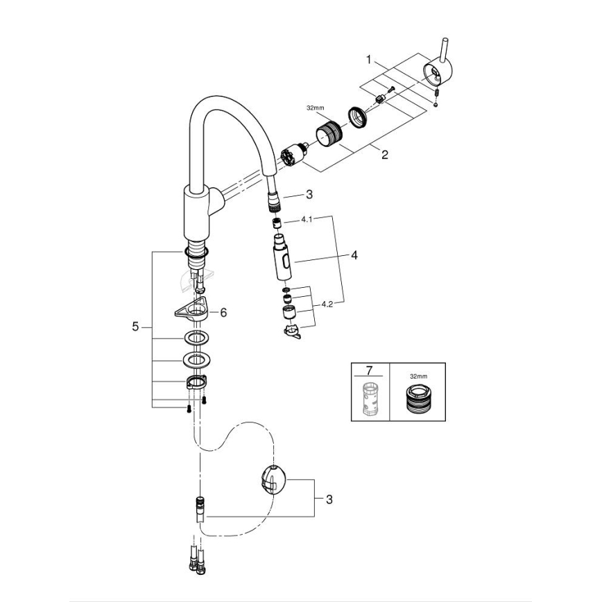 GROHE 31483002 - Dřezová baterie CONCETTO lesklý chrom