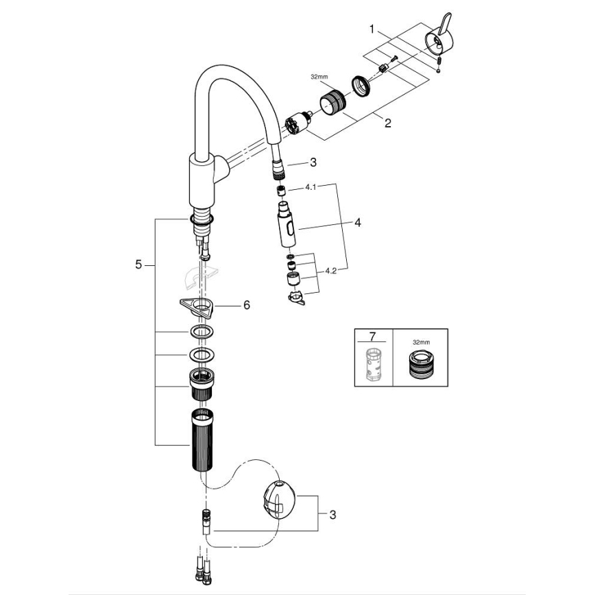 GROHE 31484001 - Dřezová baterie GET lesklý chrom