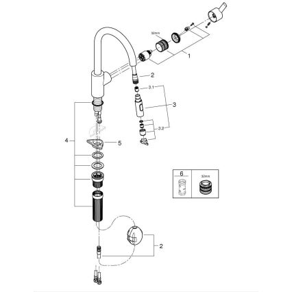 GROHE 31486001 - Dřezová baterie FEEL lesklý chrom